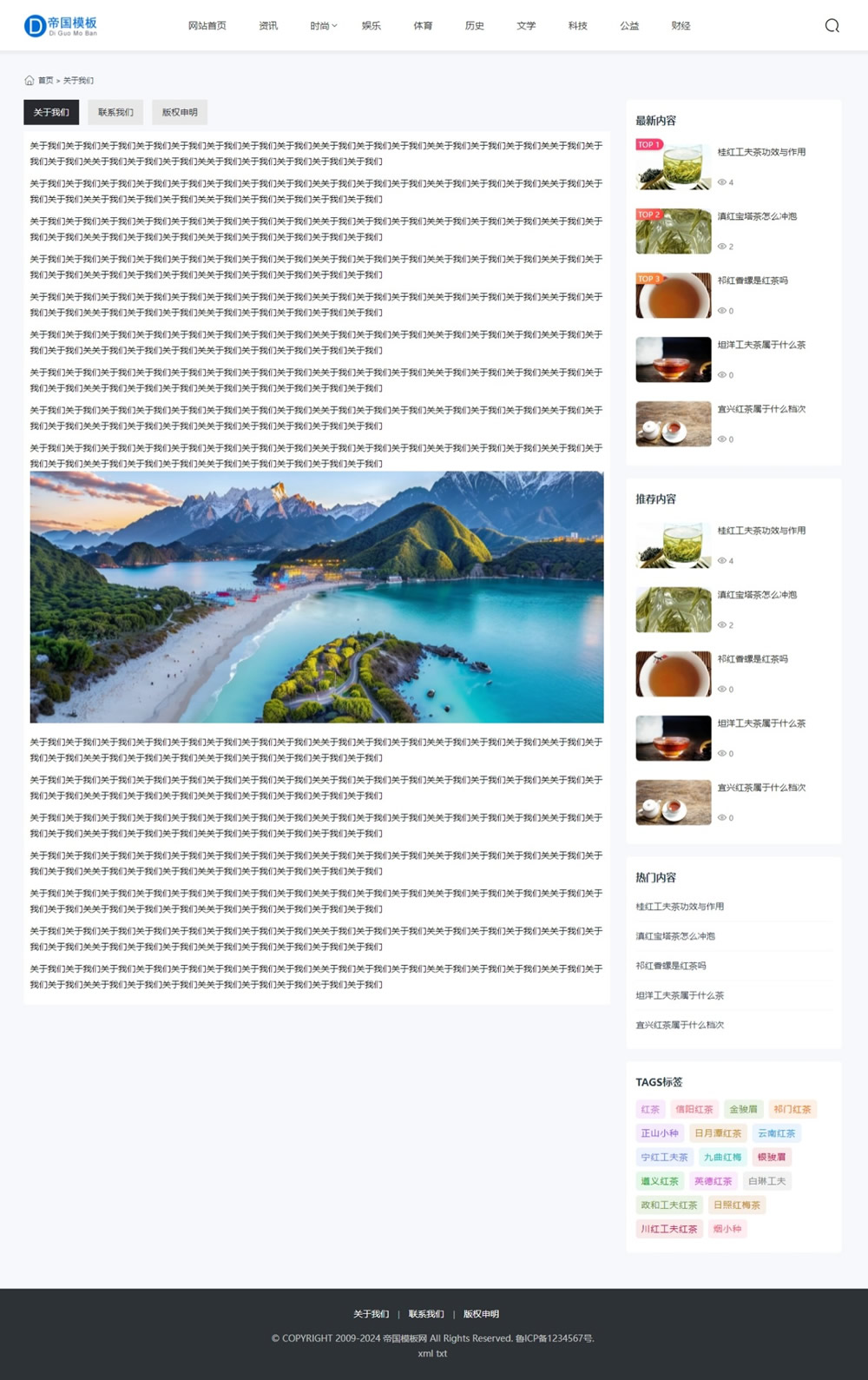 帝国CMS自适应新闻资讯整站模板个人博客HTML5模板_电脑端单页