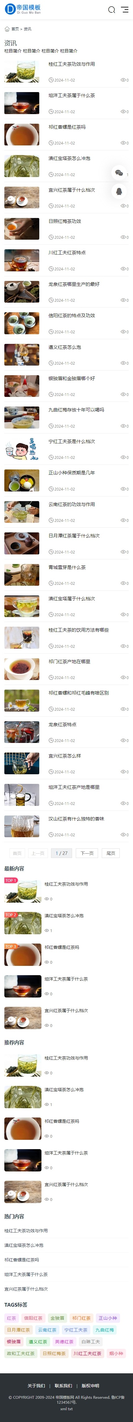 帝国CMS自适应新闻资讯整站模板个人博客HTML5模板_移动版列表页