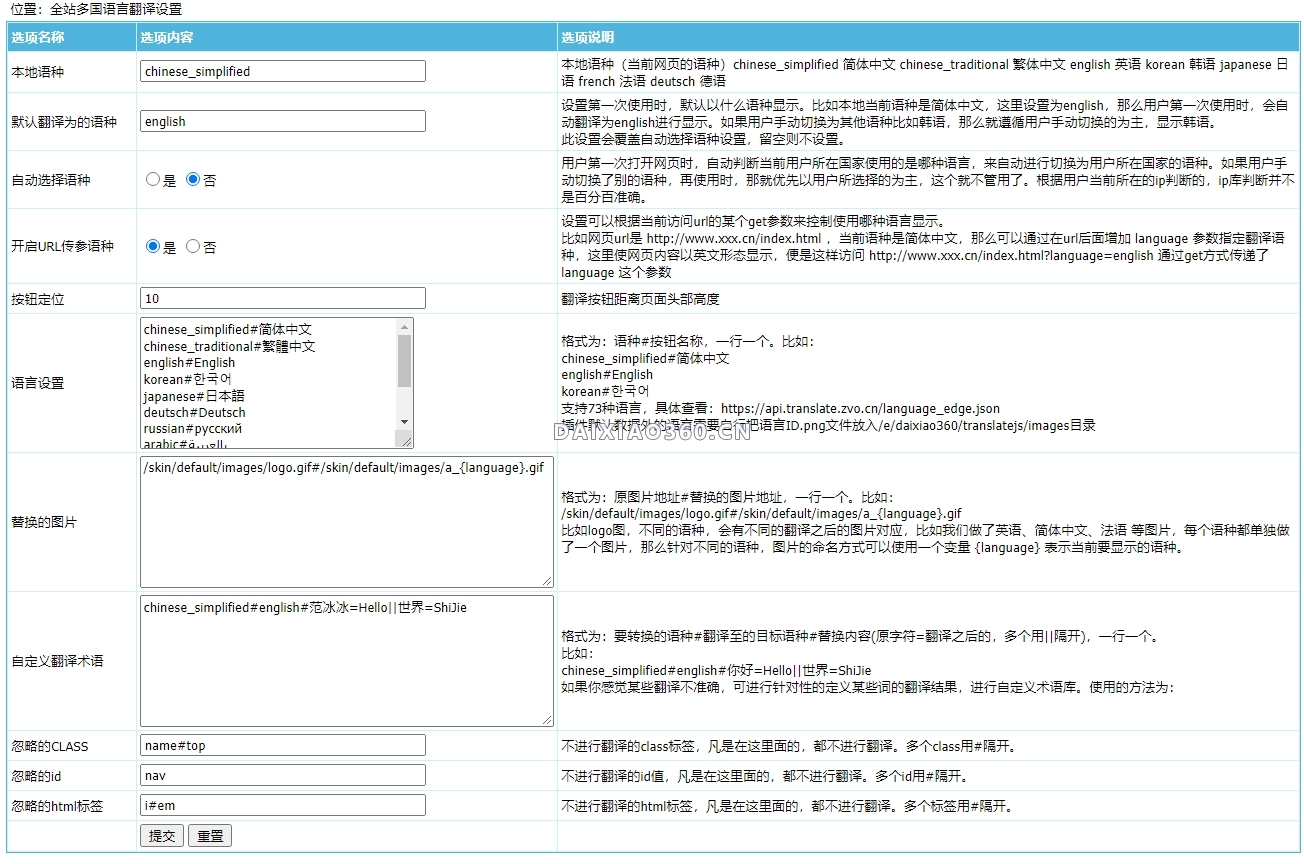 帝国cms插件之网站全站多国语言翻译