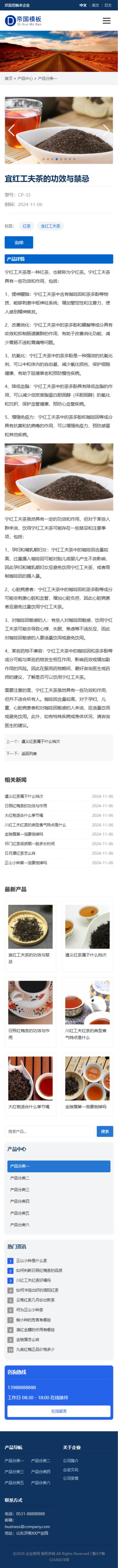 帝国cms自适应多语言公司企业网站模板外贸通用性_移动端产品内容页